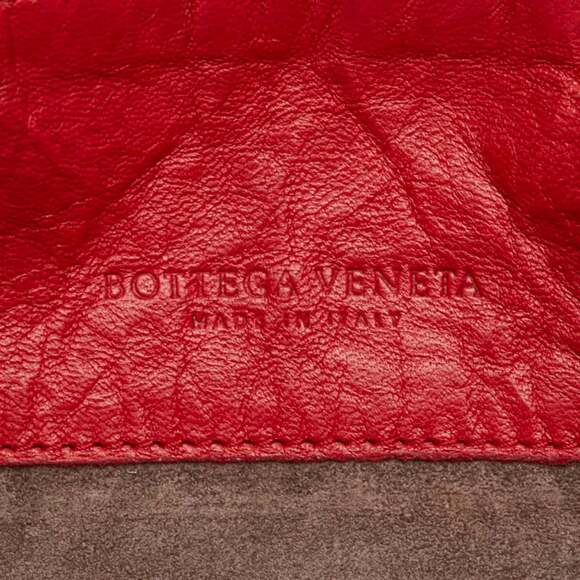 BOTTEGA VENETA Red Leather Intrecciato Tote Bag